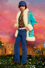 Dreamland Kaleidoscope Teal Penny Lane Coat