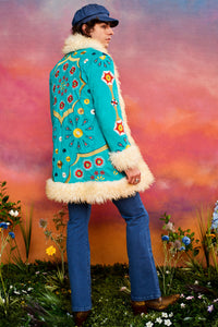 Dreamland Kaleidoscope Teal Penny Lane Coat