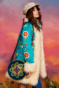 Dreamland Kaleidoscope Teal Penny Lane Coat