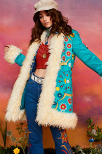 Dreamland Kaleidoscope Teal Penny Lane Coat