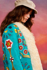 Dreamland Kaleidoscope Teal Penny Lane Coat