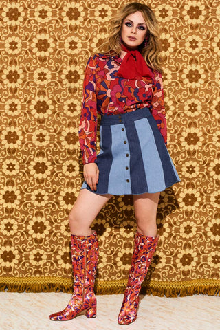 Heartbreaker Panelled Denim Mini Skirt – The Hippie Shake