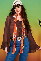 Lovely Rita Cascading Floral Long Skinny Scarf - Scarves